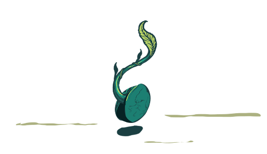 Dibujo de una semilla germinando